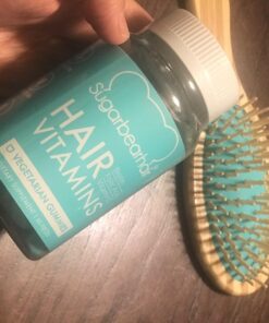 Sugarbear Hair Vegan Vitamin Gummies for Luscious Hair with Biotin, Vitamin C, B12, Folic Acid, Inositol, Coconut Oil - Hair and Nails Supplement for Women & Men (3 Month Gift Pack Free Brush) 60 Count (Pack of 3) 58 71siQp5jILL 1