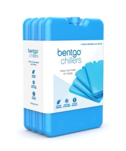 Bentgo Ice Lunch Chillers - Ultra-Thin Ice Packs Perfect for Everyday Use in Lunch Bags, Lunch Boxes and Coolers - 4 Pack (Blue) Blue 30 71sidjBxZkL