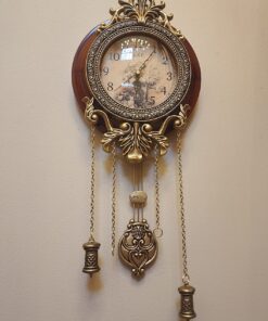 Aero Snail Dia 9-inch Retro Style Vintage Wood Indoor Wall Clock with Swinging Pendulum (Requires 2 AA Batteries for Clock Hands and Pendulum) Floral Face 33 71sjH5AtINL