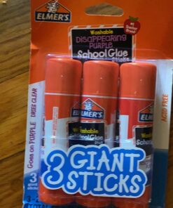 Elmer's Disappearing Purple School Glue Sticks, Washable, 22 Grams, 3 Count 28 71skf2ymgL