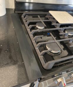 Silicone Stove Counter Gap Cover 21" by Kindga, Easy Clean Gap Filler Sealing Spills Between Kitchen Counter, Appliances,Stovetop, Oven, Washing Machine, Washer, Dryer Set of 2 (Black) 21" Black 40 71smT4holL