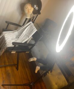 Casual Home 24" Director's Chair Black Frame-with Black Canvas, Counter Height Black Frame - Solid Wood 38 71smgQb5sL