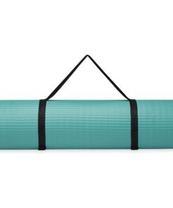 Gaiam Essentials Thick Yoga Mat Fitness & Exercise Mat with Easy-Cinch Yoga Mat Carrier Strap, 72"L x 24"W x 2/5 Inch Thick Teal 30 71smrTA59LL