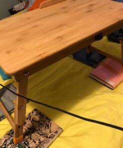 Laptop Desk Nnewvante Table Adjustable Bamboo Foldable Breakfast Serving Bed Tray w' Tilting Top Drawer 21.6" 56 71snE8dTTDL