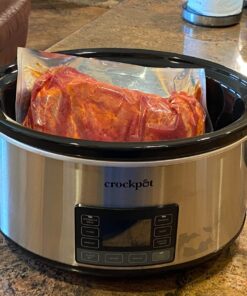 Crock-Pot 7 Quart Portable Programmable Slow Cooker with Timer and Locking Lid, Stainless Steel 53 71snchNe6mL