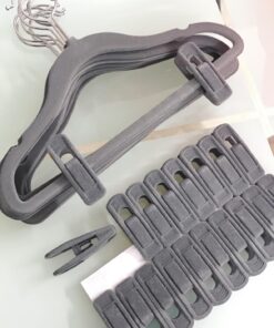 Amazon Basics Kids Velvet, Non-Slip 11.6" Clothes Hangers, Pack of 30, Gray Baby Size 11.6" 30-Pack 32 71so7sCthBL