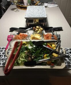 Swissmar KF-77081 Stelvio 8-Person Raclette Party Grill with Granite Stone Grill Top, Brushed Stainless Steel 30 71sqFRchT L