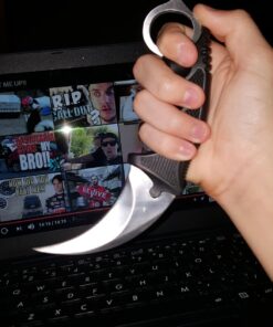 Vulcan Gear Tactical Hawkbill Karambit Knife with Sheath and Cord Silver blade 1. Silver 67 71sqWam9GmL