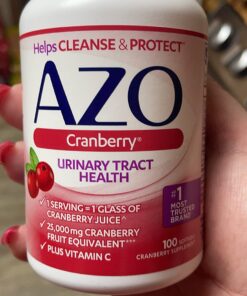AZO Cranberry Urinary Tract Health Supplement, 1 Serving = 1 Glass of Cranberry Juice, Sugar Free Cranberry Pills, Non-GMO 100 Softgels 100 Count (Pack of 1) 55 71srExIv0rL