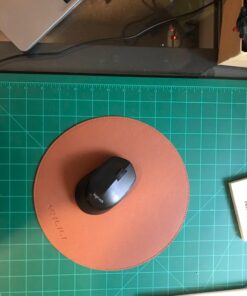 YXLILI Mouse Pad, Double-Sided Mouse Pads Small Round PU Leather Mouse Mat with Stitched Edge Waterproof Mouse Pads for Wireless Computer Mouse for Office Home Gaming Working Brown/Silver 33 71srWaxXhL