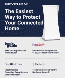 Gryphon Tower Super-Fast Mesh WiFi Router – Advanced Firewall Security, Parental Controls, and Content Filters – Tri-Band 3 Gbps, 3000 sq. ft. Full Home Coverage per Mesh Router 1 Pack AC3000 29 71srXvEdZmL