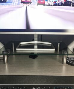 WALI Glass Monitor Stand Riser for Desk,Height Adjustable Computer Monitor Riser, Clear Monitor Stand for Laptop TV Computer Screen, Desk Organization, Office Supplies (GTT001), 16 X 10 inch, Clear 28 71srgSCCthL