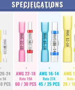 210pcs Heat Shrink Wire Connectors Sopoby 135 pcs Heat Shrink Crimp Butt Connectors Mixed with 75 pcs Solder Seal Wire Connectors 26-10GA Electrical Connectors Waterproof Assorted Wire cnectors Kit 15 71st2idAlL