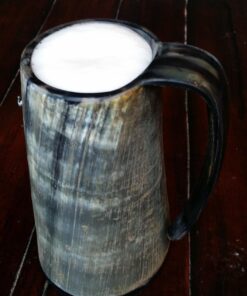 AleHorn Original Handcrafted Authentic Viking Drinking Horn Tankard for Beer Mead Ale - Genuine Medieval Inspired Stein Mug Food Safe Vessel with Handle (XL - 20oz, Durable Resin Base) XL - 20oz 43 71stAPt2exL