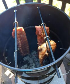 Pit Barrel Cooker Classic Package - 18.5 Inch Drum Smoker | Porcelain Coated Steel BBQ Grill | Includes 8 Hooks, 2 Hanging Rods, Grill Grate and More 88 71sth5uAvSL