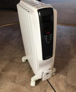 DeLonghi Dragon Digital Oil Filled Radiator Heater, 1500W Electric Space Heater for indoor use, programmable timer, Energy Saving, full room heater with safety features TRD40615E White 34 71stzFxwaML