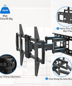 MOUNTUP UL Listed Full Motion TV Wall Mount for Most 42-82 inch TVs with Articulating Swivel and Tilt, TV Mount Max VESA 600x400mm, Holds up to 100lbs Fits 16" Stud MU0028 38 71suKI53cEL