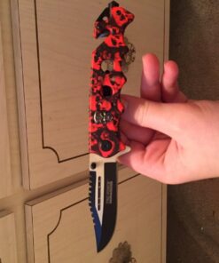 Tac Force Assisted Opening Rescue Glass Breaker Bright Red Skull Design Hunting Camping Tatical Pocket Knife 53 71svOqbux4L