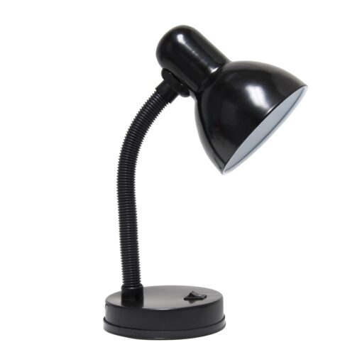 Simple Designs LD1003-BLK Basic Metal Flexible Hose Neck Desk Lamp, Black 1