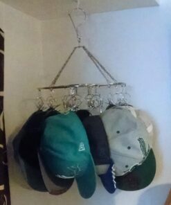 Pro Chef Kitchen Tools Clothes Drying Rack - Round Clothing Racks - Laundry Portable Clothesline Includes 18 Metal Clothespins Hanger Clips Set - Baby Clothes Storage Closet - Herb Hanging Air Dryer 41 71swQqxNZdL