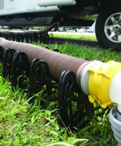 Camco 39625 Revolution 20' Sewer Hose Kit with 360 Degree Swivel Fittings and 4-in1 Elbow Adapter, Ready To Use Kit with Hose and Adapter Standard Packaging 22 71sxITkG9hL