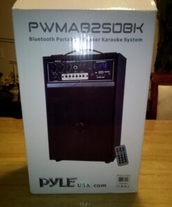 Pyle 300 Watt Outdoor Indoor Wireless Bluetooth Portable PA Speaker 6.5 inch Subwoofer Sound System with USB SD Card Reader, Rechargeable Battery, Wired Microphone, FM Radio, Remote - PWMAB250BK Black 22 71sxnyr7tBL