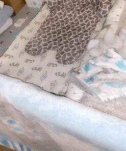 Stretchy Fitted Crib Sheets Set BROLEX 2 Pack Portable Crib Mattress Topper for Baby Boys Girls,Ultra Soft Jersey,Full Standard,Elephant & Whale Grey Teal 39 71sxzXpsryL 2