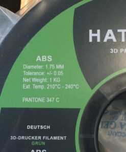 HATCHBOX ABS 3D Printer Filament, Dimensional Accuracy +/- 0.3 mm, 1 kg Spool, 1.75 mm, Green 23 71szC9v0EAL