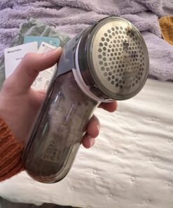 BEAUTURAL Fabric Shaver and Lint Remover, Sweater Defuzzer with 2-Speeds, 2 Replaceable Stainless Steel Blades, Battery Operated, Remove Clothes Fuzz, Lint Balls, Pills, Bobbles Gray Standard 55 71szNRP8MpL