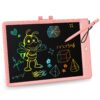 KOKODI LCD Writing Tablet, 10 Inch Colorful Toddler Doodle Board Drawing Tablet, Erasable Reusable Electronic Drawing Pads, Educational and Learning Toy for 3-6 Years Old Boy and Girls Pink 10in