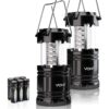 Vont LED Camping Lantern, LED Lanterns, Suitable Survival Kits for Hurricane, Emergency Light for Storm, Outages, Outdoor Portable Lanterns, Black, Collapsible, (Batteries Included) 1 17 71t Pvc4vwL