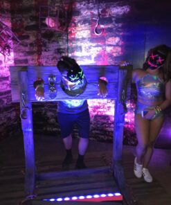 lychee 15ft EL Wire Neon Glowing Strobing Electroluminescent Light El Wire w/Battery Pack for Parties, Halloween Decoration (Pink, Outdoor use) Pink 34 71t029kRB L