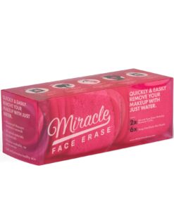 Miracle Face Erase 2 Pack Makeup Remover Face Cloths, Chemical-free, Microfiber, 6 Hair Ties (2 Count, Pink) 2 Count 25 71t2gd6VIWL
