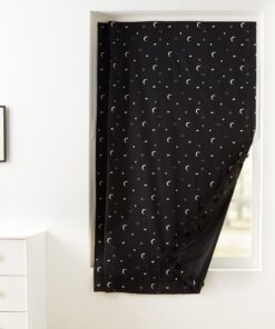 Amazon Basics Portable Travel Window Blackout Curtain Shades with Suction Cups-Black, 1-Pack, 78 by 50 inches - 1 Pack, Moon and Stars 28 71t2kORjKES