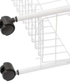 Household Essentials 05121 Slim Line 3-Tier Metal Storage Cart | Laundry Room Rolling Organizer | White 7" White - Basic 23 71t3xxH5RPL