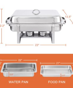 SUPER DEAL Stainless Steel Combo - 2 Round Chafing Dish + 2 Rectangular Chafers 10 71t3zG655ML
