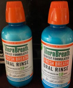 TheraBreath Fresh Breath Mouthwash, Icy Mint Flavor, Alcohol-Free, 16 Fl Oz (Pack of 2) Adult 16 Fl Oz (2-Pack) 24 71t4xMpxHwL