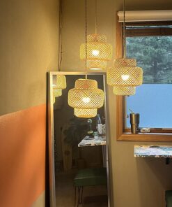 Plug in Pendant Light, Rattan Hanging Lights with Plug in Cord, Hand Woven Bamboo Lampshade Hanging Lamp with 15ft Hemp Rope, On/Off Switch, Plug in Pendant Light Fixture for Living Room Bedroom 39 71t6hAsLbLL