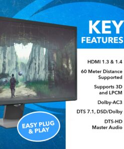 OREI HDMI Over Ethernet Extender Over CAT6/CAT7 Cable 1080p @ 60Hz With IR - Upto 196 FT - Supports & 3D, HD Audio Extender - 196Feet HDMI Extender 16 71t6tEicIgL