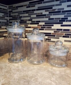 Anchor Hocking Apothecary Jar Canister Set with Ball Lid, 4-Piece Set, Clear Glass - 4 Piece Ball Jar Set 34 71t8etr1SrL