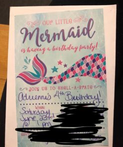Your Main Event Prints Mermaid Birthday Invitations, Pink and Purple, 20 Fill In Mermaid Party Invitations 19 71t8m77FFTL