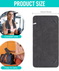 SINLAND Microfiber Gym Towels Sports Fitness Workout Sweat Towel Super Soft and Absorbent 3 Pack 16 Inch X 32 Inch Light Blue+blue+grey 13 71t9BsIRriL