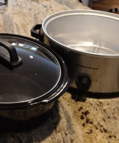Hamilton Beach 6-Quart Slow Cooker with 3 Cooking Settings, Dishwasher-Safe Stoneware Crock & Glass Lid, Silver (33665G) 39 71t9nCN8GNL