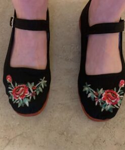 Shoes 18 Womens Cotton China Doll Mary Jane Shoes Ballerina Ballet Flats Shoes 7 114 Black Emb 9 71tCzK7bfcL