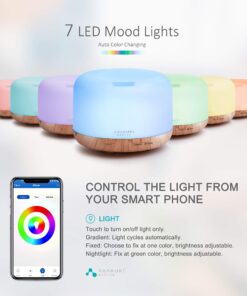ASAKUKI Smart Wi-Fi Essential Oil Diffuser, App and Voice Control Compatible with Alexa, 500ml Aromatherapy Humidifier for Relaxing Atmosphere in Home Office Bedroom Gold 21 71tD2SIdxML