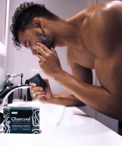 Keika Charcoal Black Soap Bar for Eczema, Psoriasis, Face, Body, Men Women Teens with Oily Skin, 5 oz. 5 Ounce (Pack of 1) 25 71tD7z5zGL