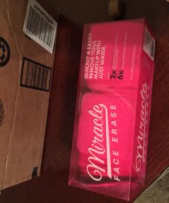 Miracle Face Erase 2 Pack Makeup Remover Face Cloths, Chemical-free, Microfiber, 6 Hair Ties (2 Count, Pink) 2 Count 30 71tD9uWgF3L