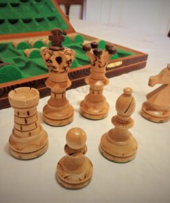 Wegiel Handmade European Ambassador Chess Set - Wooden 21 Inch Beech & Birch Board with Felt Base - Carved Hornbeam & Sycamore Wood Chess Pieces Ambassador - Brown 78 71tDbMWNgL