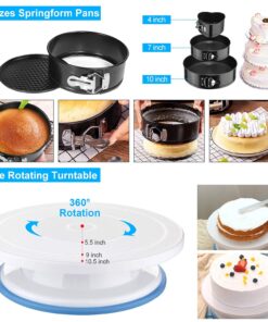 Alternative view of Cake Decorating Supplies,493 PCS Cake Decorating Kit 3 Packs Springform Cake Pans, Cake Rotating Turntable,48 Piping Icing Tips,7 Russian Nozzles, Baking Supplies,Cupcake Decorating Kit, Multicolor