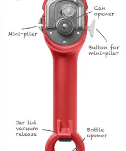 Kuhn Rikon Auto Safety Master Opener for Cans, Bottles and Jars, 9 x 2.75 inches, Red 28 71tESrwNFL